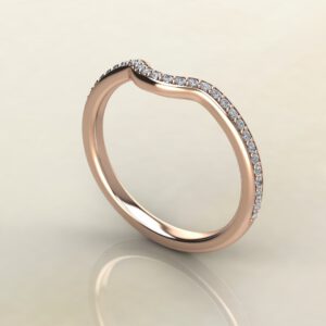 B036 Rose Gold 0.12Ct Wedding Band Ring