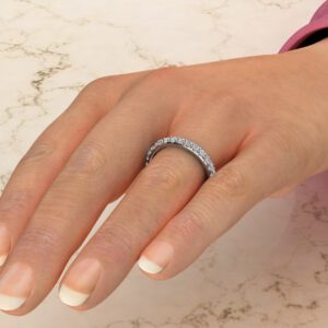 B037 White Gold 0.52Ct Wedding Band Ring (2)