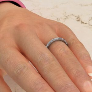 B038 White Gold 0.31Ct Wedding Band Ring (3)