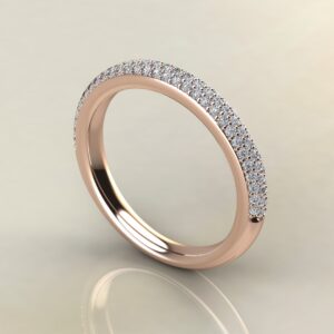 B040 Rose Gold 0.34Ct Micro Pave Wedding Band Ring