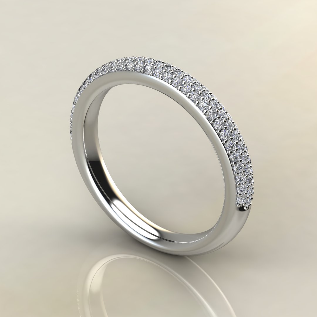 0.34Ct Swarovski Micro Pave Wedding Band Ring - Yalish Diamonds