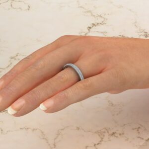 0.34Ct Moissanite Micro Pave Wedding Band Ring