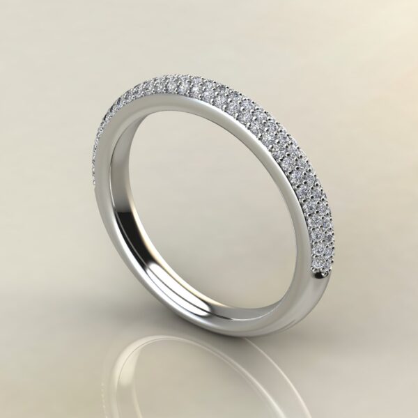 0.34Ct Lab Created Diamonds Micro Pave Wedding Band Ring
