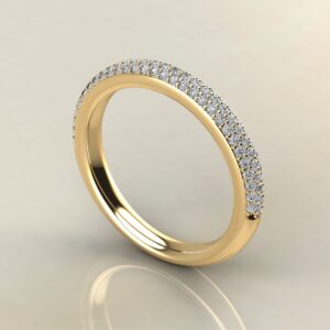 B040 Yellow Gold 0.34Ct Micro Pave Wedding Band Ring