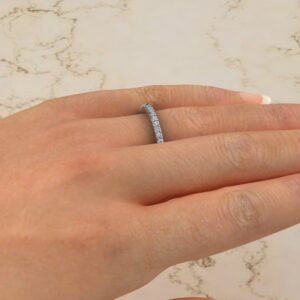 B041 White Gold 0.31Ct Wedding Band Ring (4)