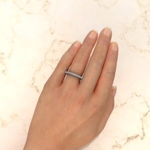 B041 White Gold 0.31Ct Wedding Band Ring (5)