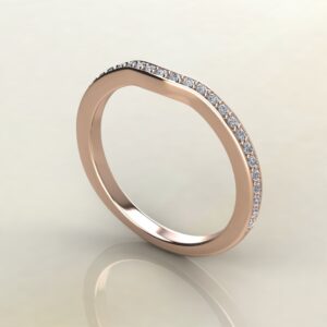 B044 Rose Gold 0.15Ct Round Cut Wedding Band Ring