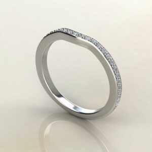 B044 White Gold 0.15Ct Round Cut Wedding Band Ring