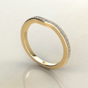 B044 Yellow Gold 0.15Ct Round Cut Wedding Band Ring