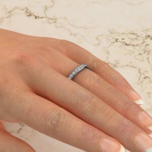 BC032 White Gold 0.39Ct Wedding Band Ring (4)