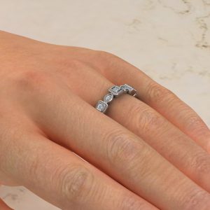 0.19Ct Anniversary Princess Cut Lab Created Diamonds Ring