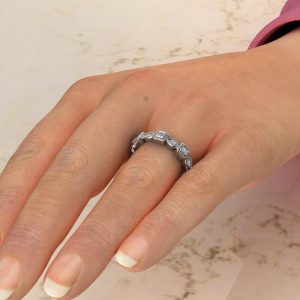 0.19Ct Anniversary Princess Cut Lab Created Diamonds Ring