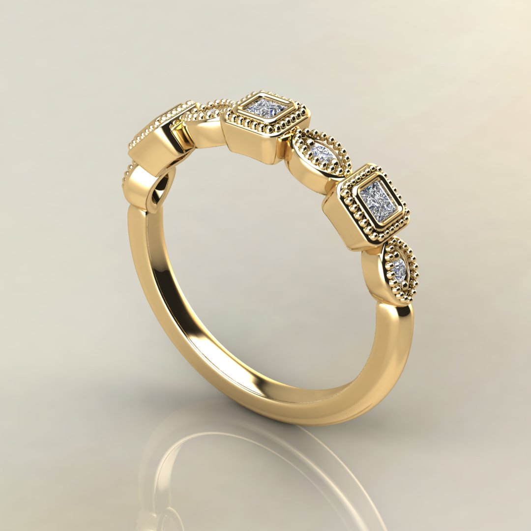 0.19Ct Anniversary Princess Cut Lab Created Diamonds Ring - Yalish Diamonds