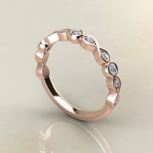 BR042 Rose Gold 0.14Ct Infinity Round Cut Wedding Band Ring