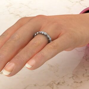 0.14Ct Infinity Round Cut Lab Created Diamonds Wedding Band Ring