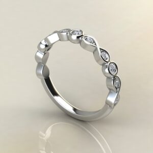 BR042 White Gold 0.14Ct Infinity Round Cut Wedding Band Ring