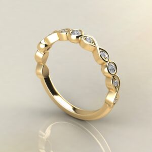 BR042 Yellow Gold 0.14Ct Infinity Round Cut Wedding Band Ring