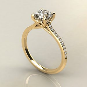C001 Moissanite Cushion Cut Heart Prong Engagement Ring by Yalish Diamonds (2)