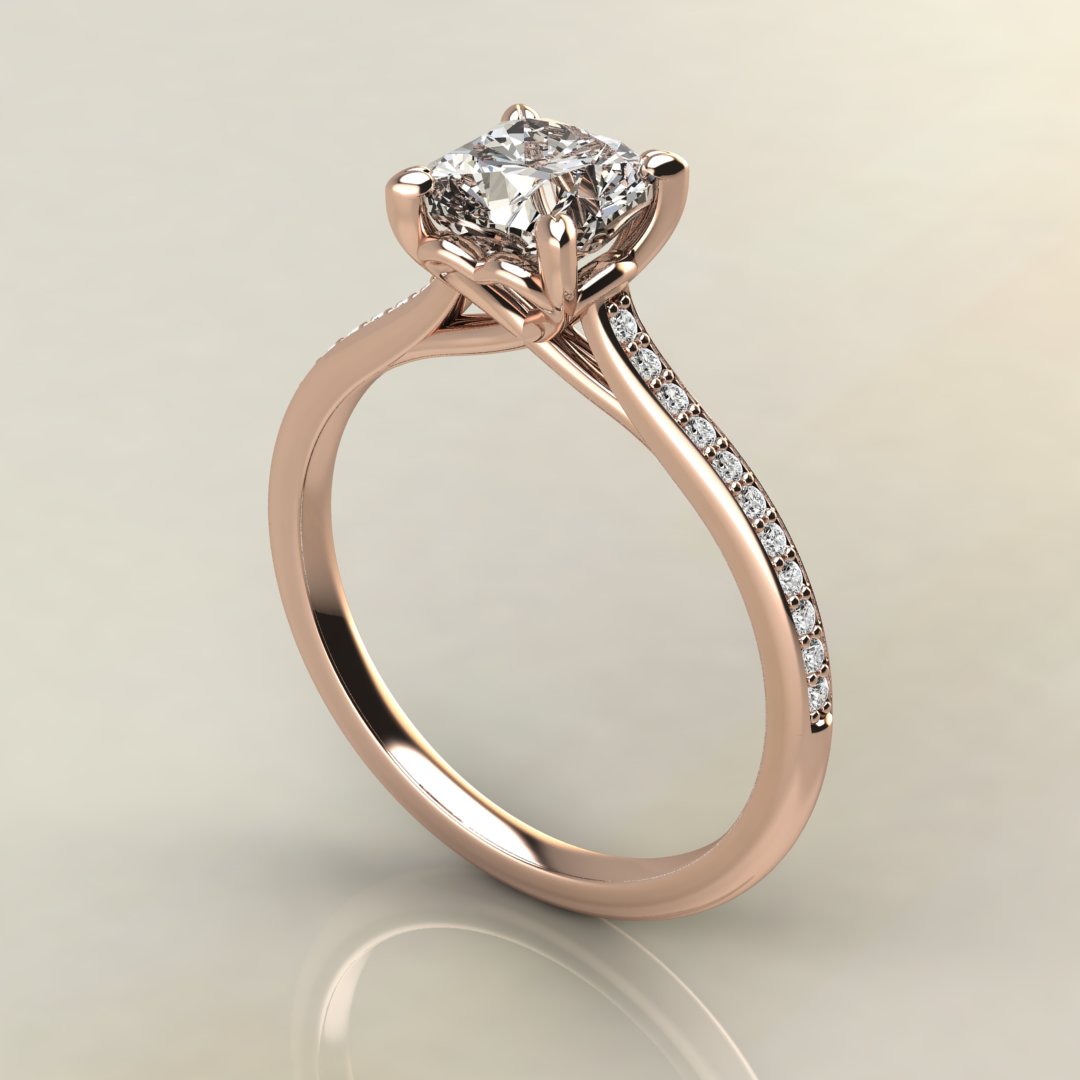 Swarovski Cushion Cut Heart Prong Engagement Ring - Yalish Diamonds