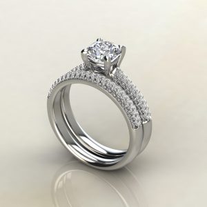 Small Cathedral Cushion Cut Moissanite Engagement Ring