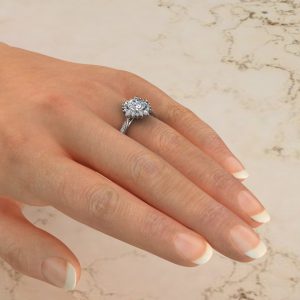 Swarovski Graduated Halo Cushion Cut Engagement Ring