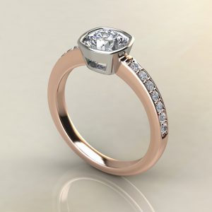 C020 Rose Gold Basel Cushion Cut Engagement Ring
