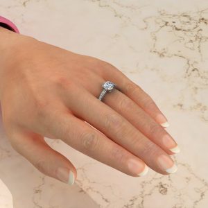C020 White Gold Basel Cushion Cut Engagement Ring (3)