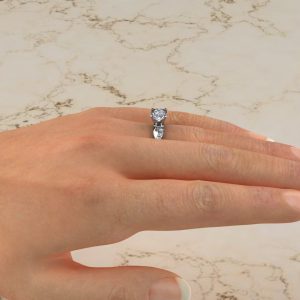 Twist Cushion Cut Moissanite Engagement Ring