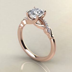 C029 Rose Gold Ivy Cushion Cut Engagement Ring