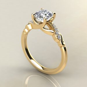C029 Yellow Gold Ivy Cushion Cut Engagement Ring