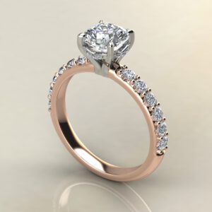 Hidden Halo Cushion Cut Moissanite Engagement Ring