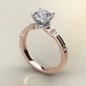 Two-Shank Wraps Style Cushion Cut Moissanite Engagement Ring