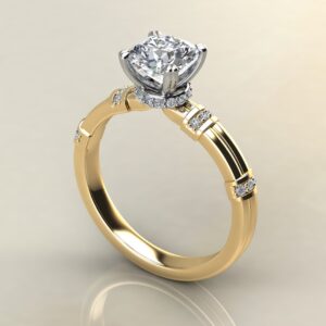 Two-Shank Wraps Style Cushion Cut Moissanite Engagement Ring