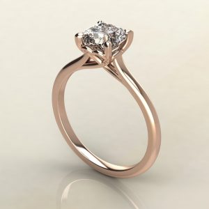 CS001 rose gold Cushion Cut Solitaire Heart Prong Engagement Ring by Yalish Diamonds