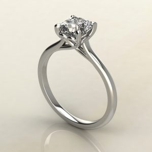 CS001 white gold Cushion Cut Solitaire Heart Prong Engagement Ring by Yalish Diamonds