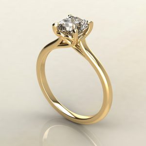 Moissanite Cushion Cut Solitaire Heart Prong Engagement Ring