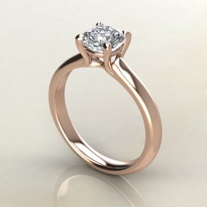 CS008 Rose Gold Small Cathedral Cushion Cut Solitaire Engagement Ring