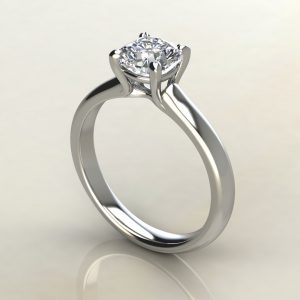 Small Cathedral Cushion Cut Solitaire Moissanite Engagement Ring