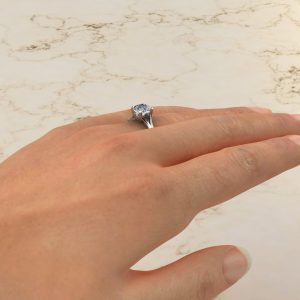 Vintage Cushion Cut Moissanite Engagement Ring