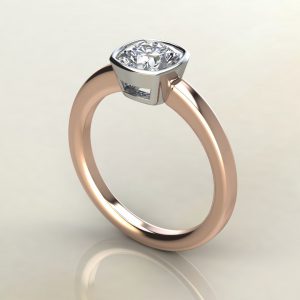 CS020 Rose Gold Basel Cushion Cut Solitaire Engagement Ring