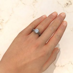 CS020 White Gold Basel Cushion Cut Solitaire Engagement Ring (2)