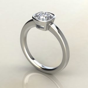 CS020 White Gold Basel Cushion Cut Solitaire Engagement Ring