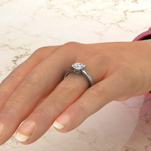 Basel Cushion Cut Solitaire Moissanite Engagement Ring