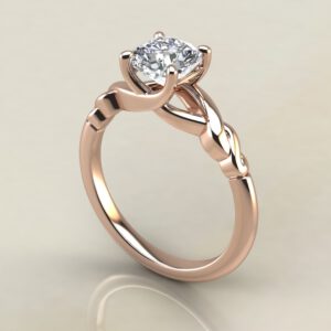 CS029 Rose Gold Ivy Solitaire Cushion Cut Engagement Ring