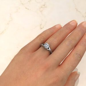 Ivy Solitaire Cushion Cut Moissanite Engagement Ring