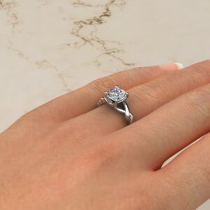 Ivy Solitaire Cushion Cut Moissanite Engagement Ring