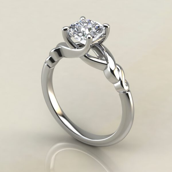 CS029 White Gold Ivy Solitaire Cushion Cut Engagement Ring