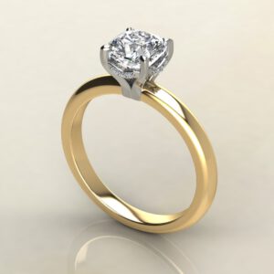 Hidden Halo Cushion Cut Solitaire Moissanite Engagement Ring