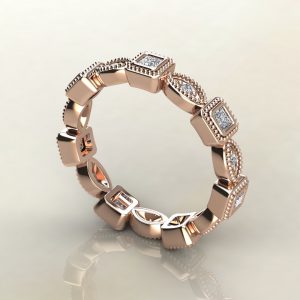 0.42Ct Eternity Princess Cut Lab Created Diamonds Ring