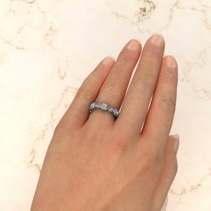 EP018 White Gold 0.42Ct Eternity Princess Cut Ring (2)